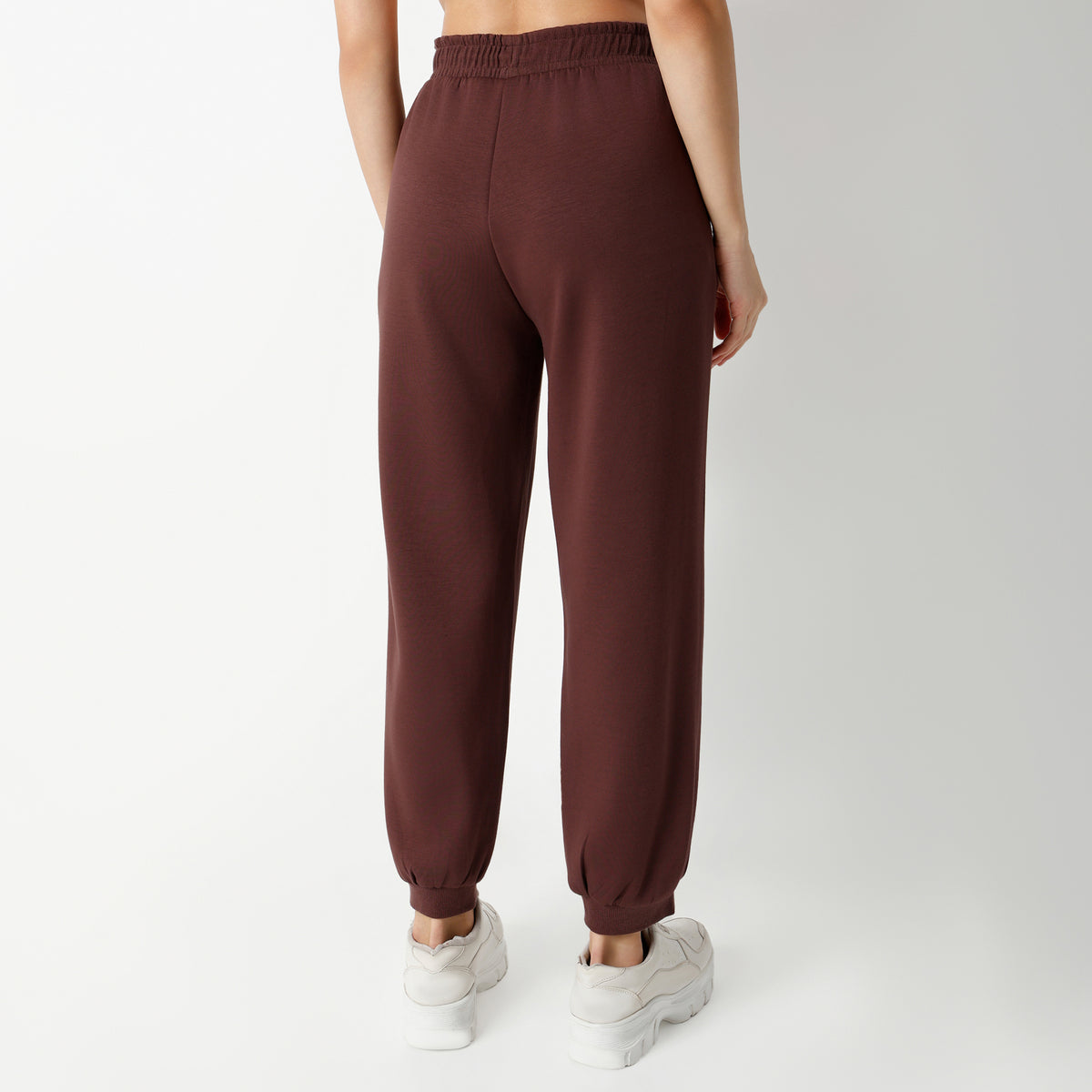 Relaxed Fit Solid High Rise Joggers