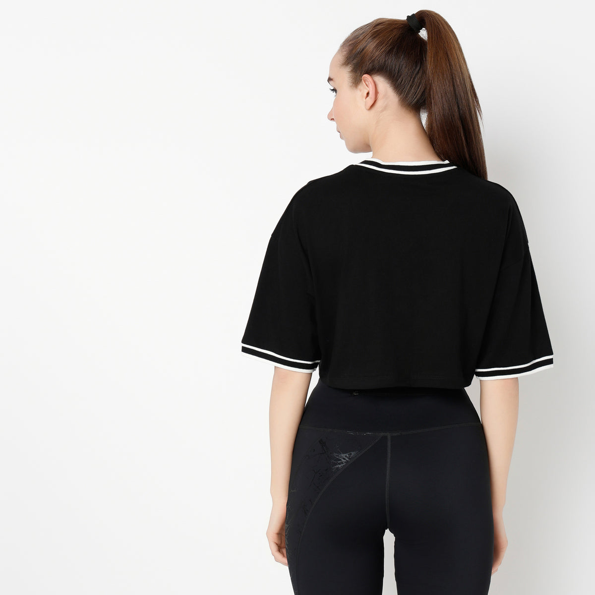 Boxy Fit Graphic V-Neck T-Shirt