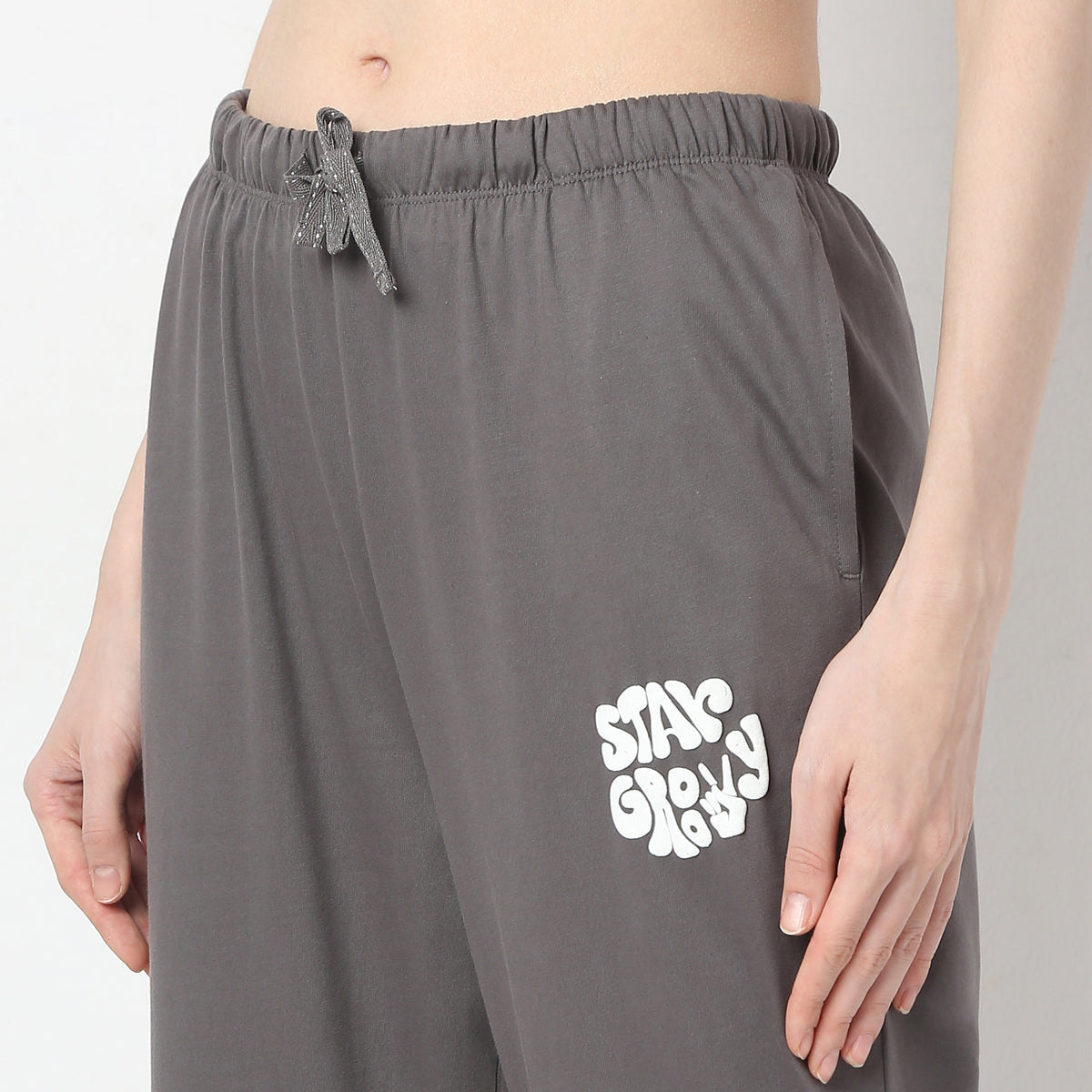 Regular Fit Solid Mid Rise Pyjamas