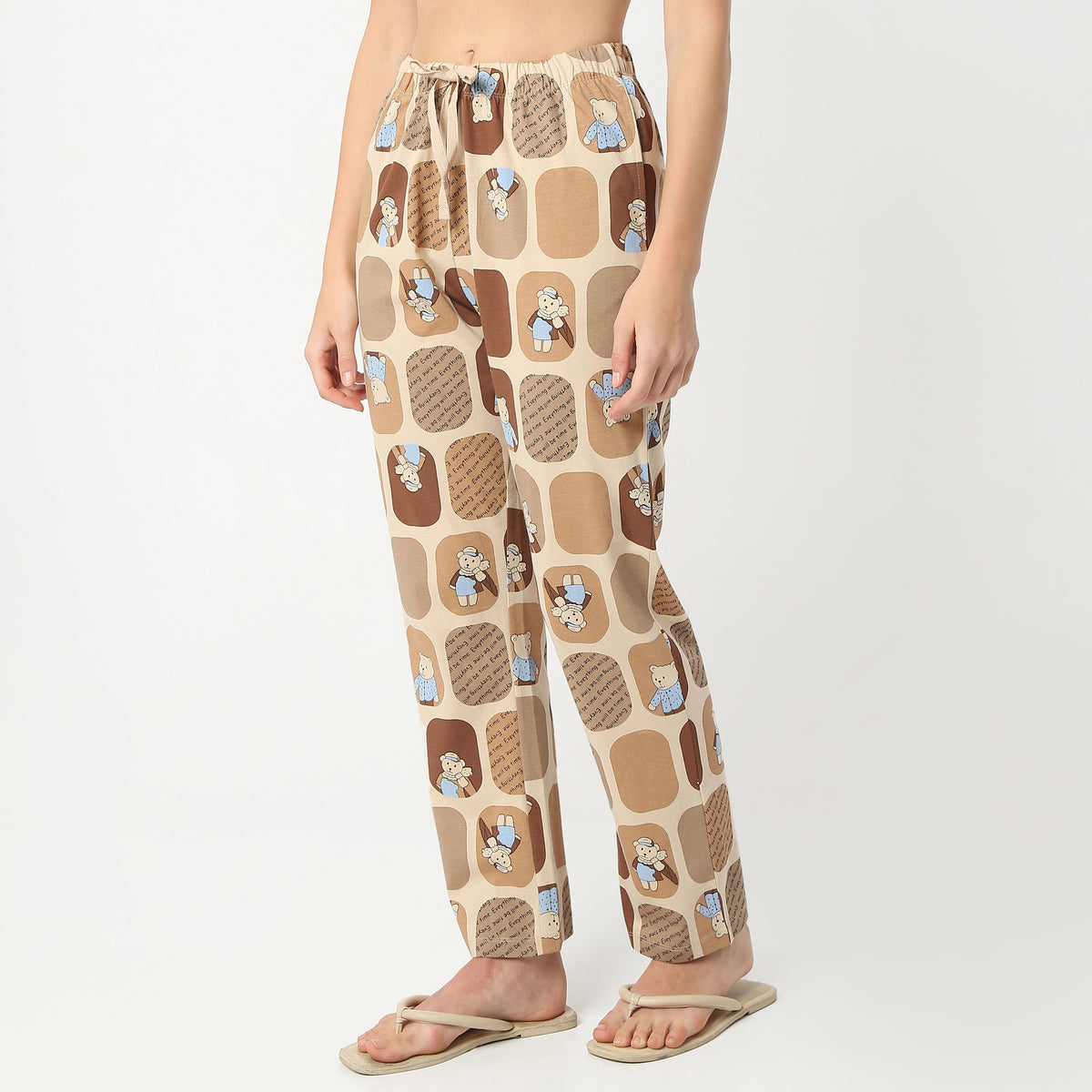 Regular Fit Printed Full Length Mid Rise Pyjamas