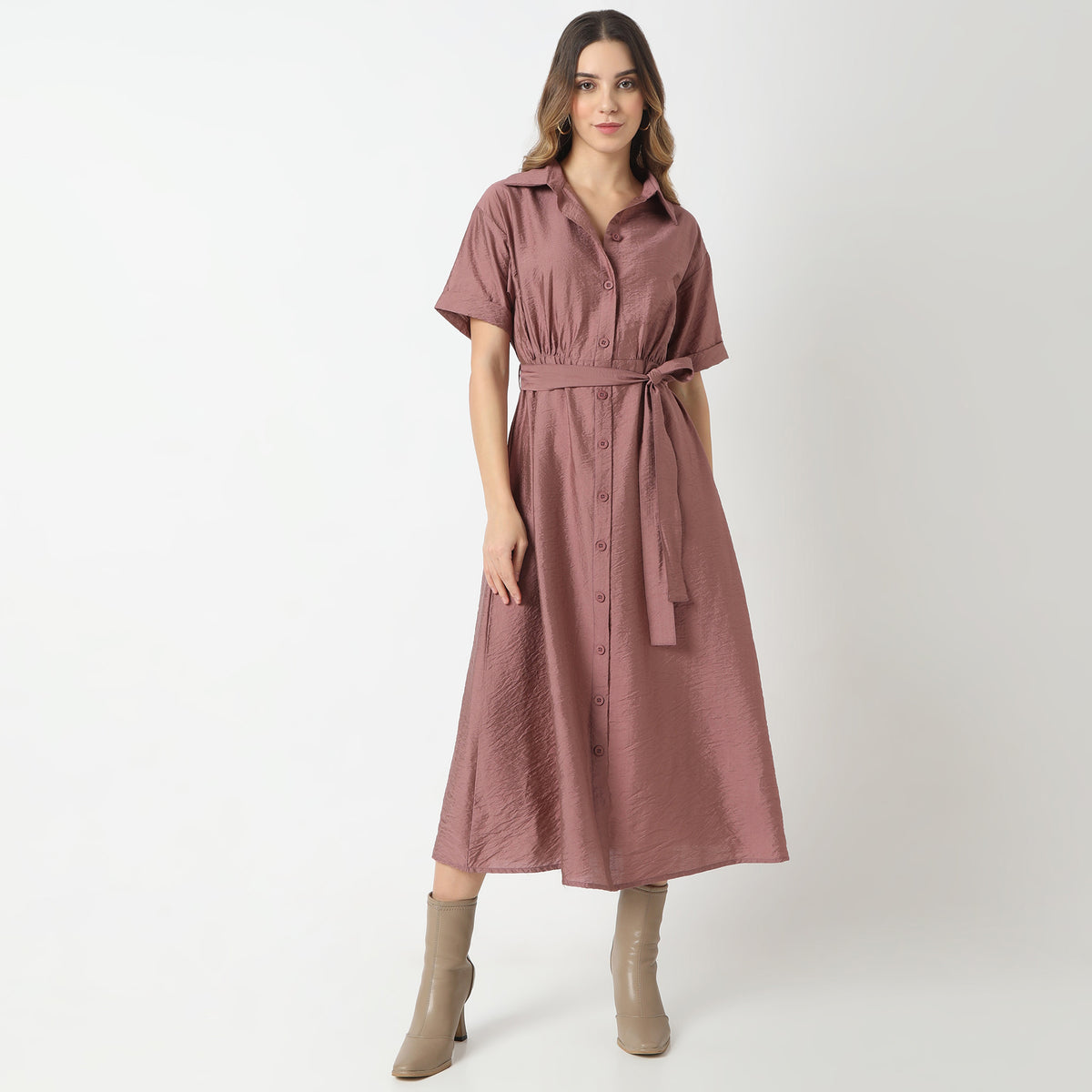 Regular Fit Solid Dress