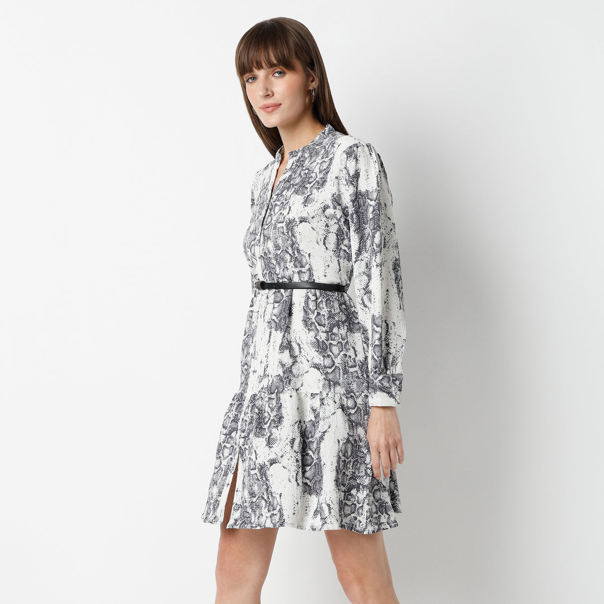 Flare Fit Printed Above Knee Dress
