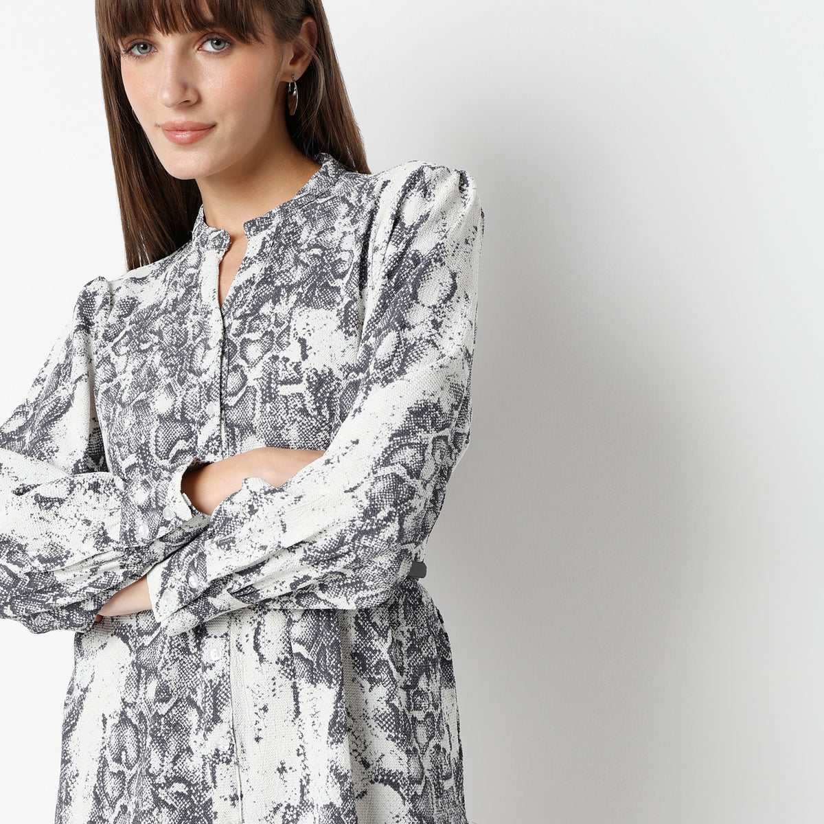 Flare Fit Printed Above Knee Dress