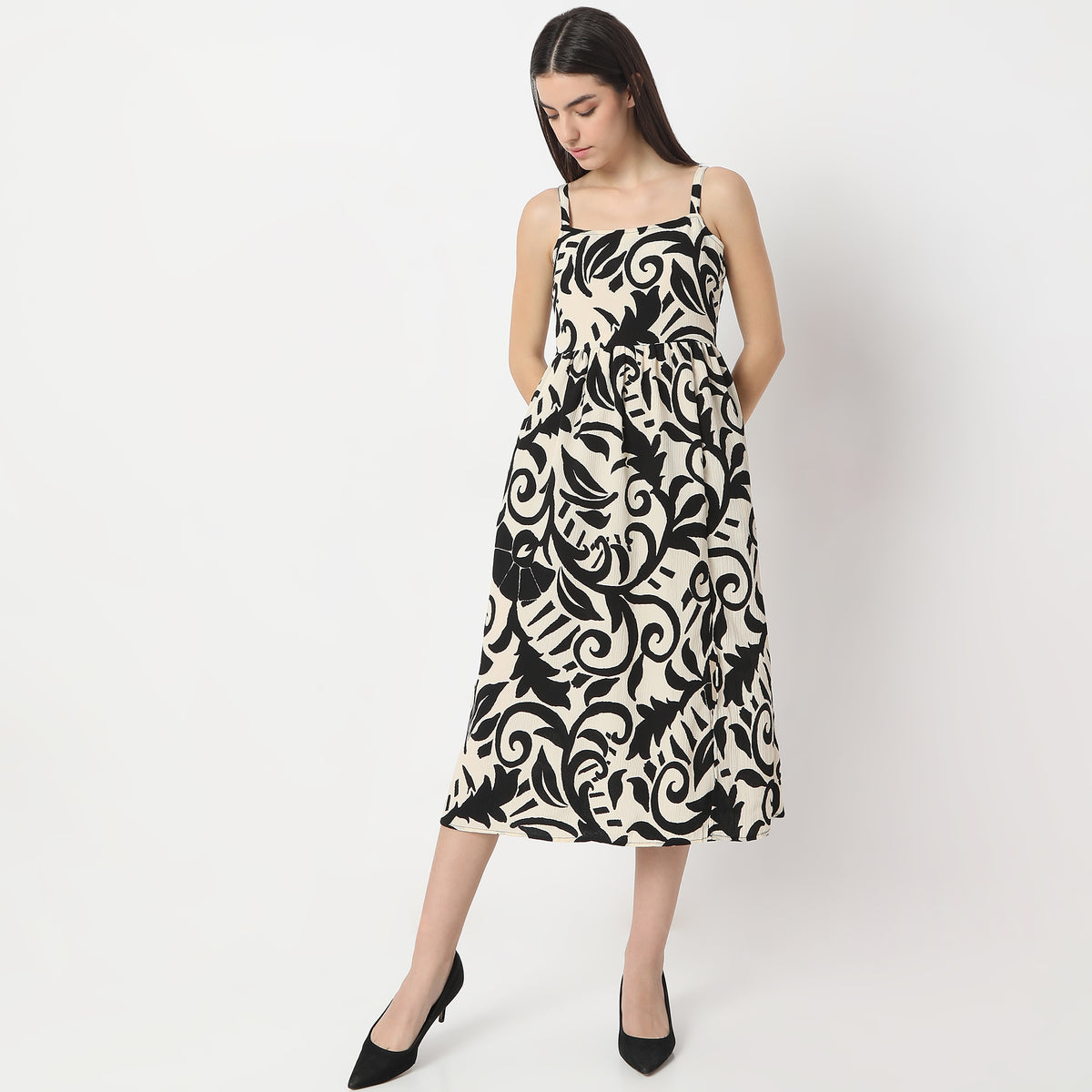 Flare Fit Printed Dress