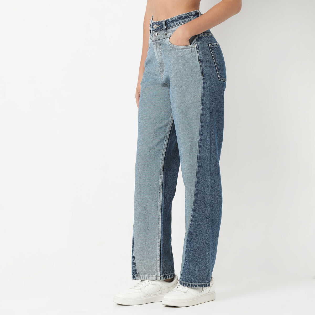 Two Tone Straight Fit Denim