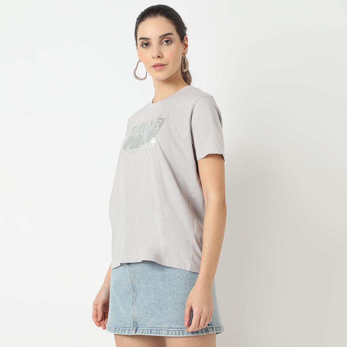 Regular Fit Graphic Round Neck T-Shirt