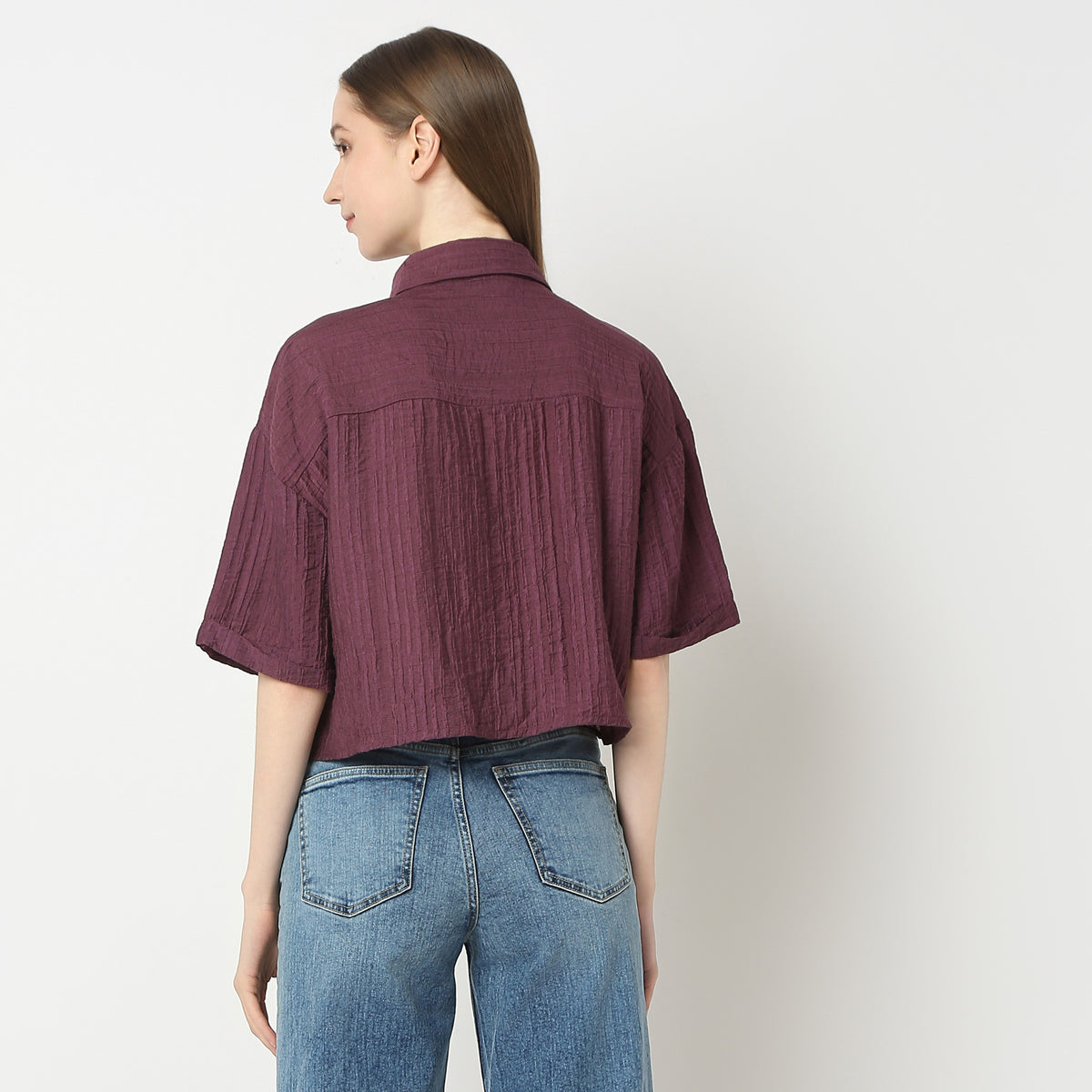 Boxy Fit Short Length Collar Regular Short Shirt