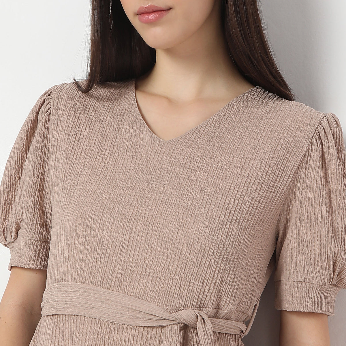 Flare Fit Solid Dress