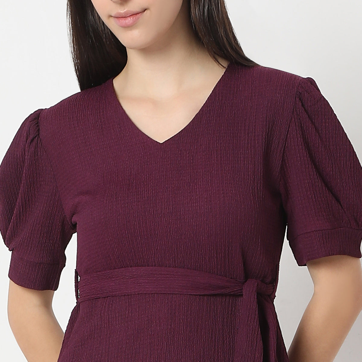 Flare Fit Solid Dress