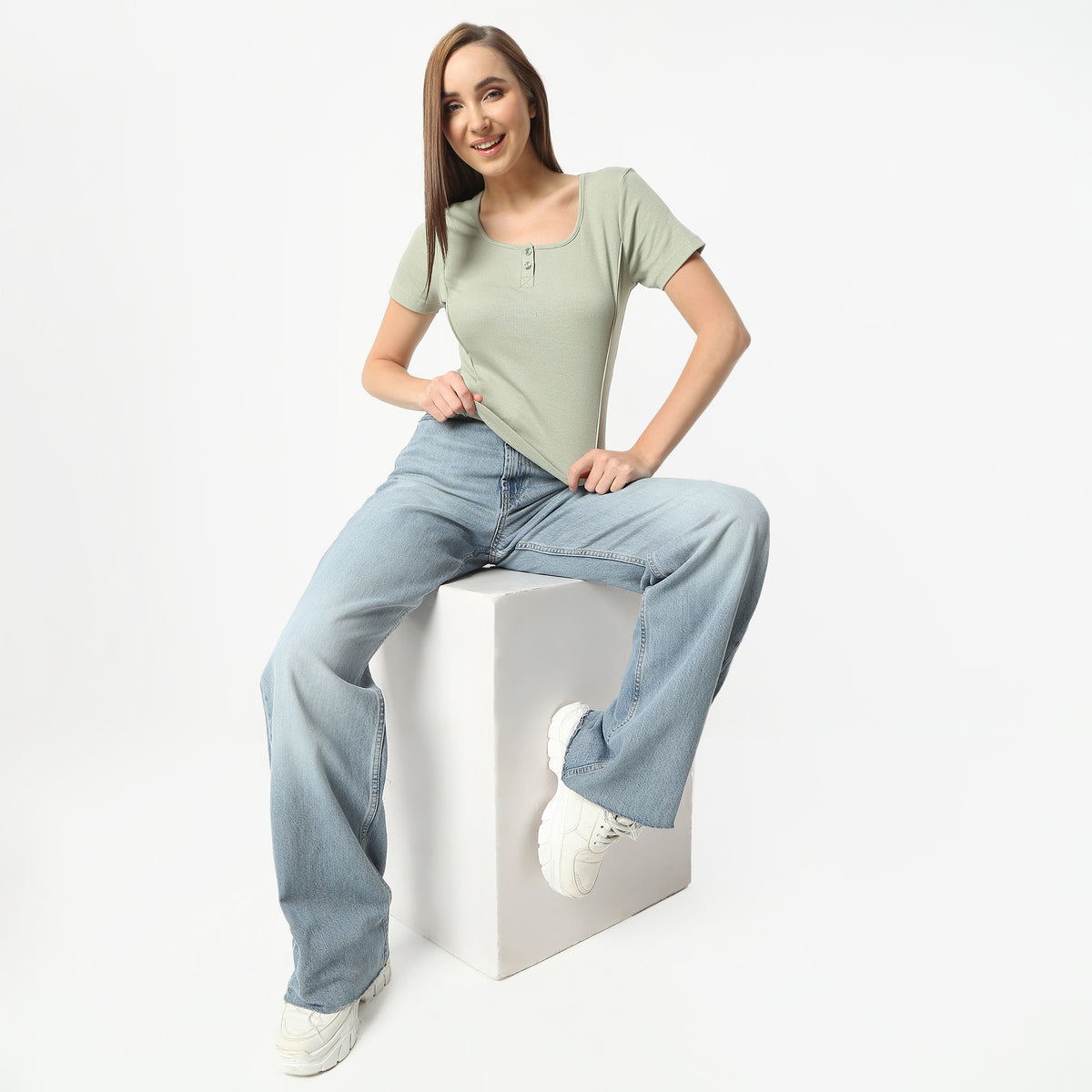 Slim Fit Solid Round Neck T-Shirt