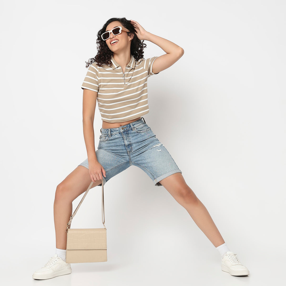 Striped Polo Neck Betty T-Shirt