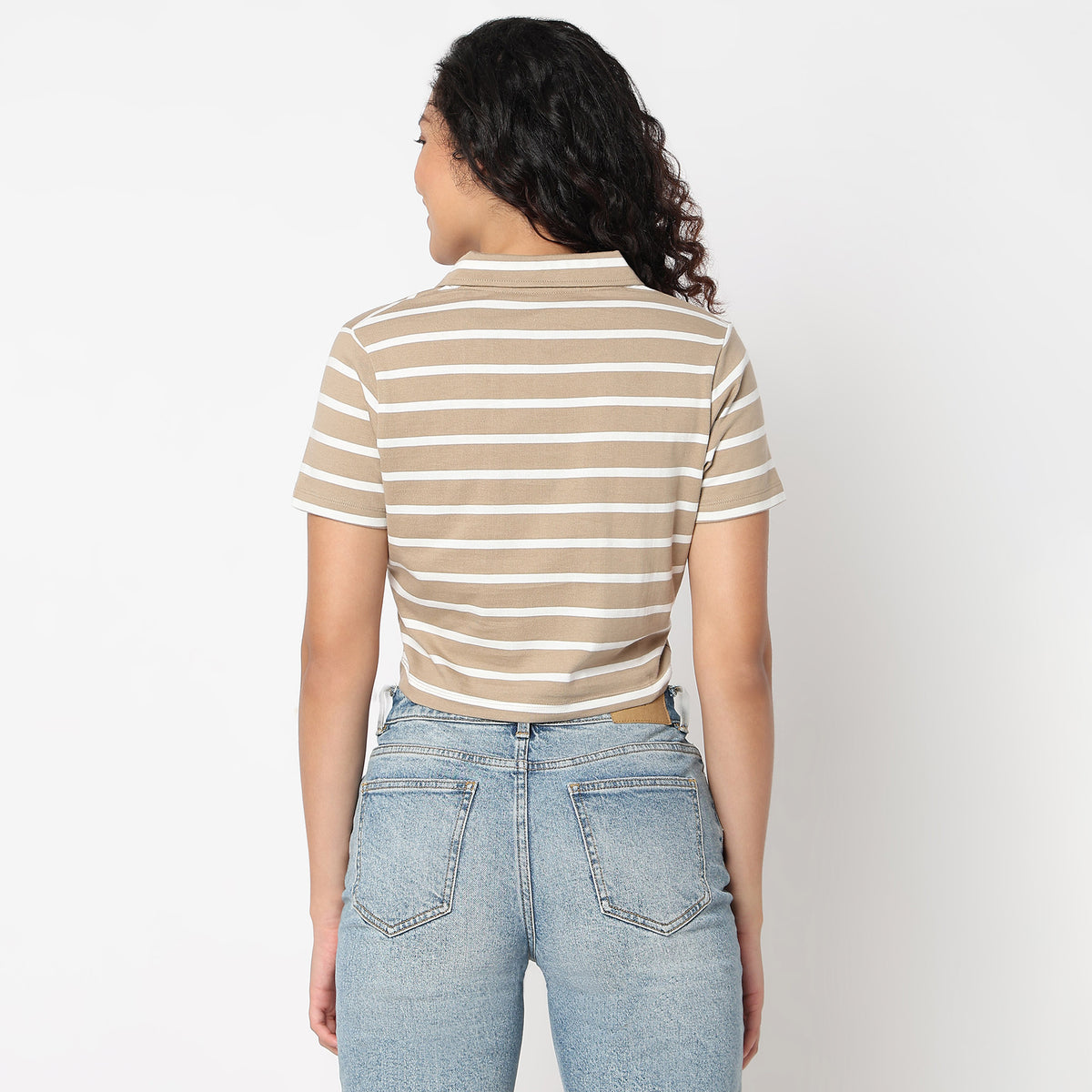 Striped Polo Neck Betty T-Shirt
