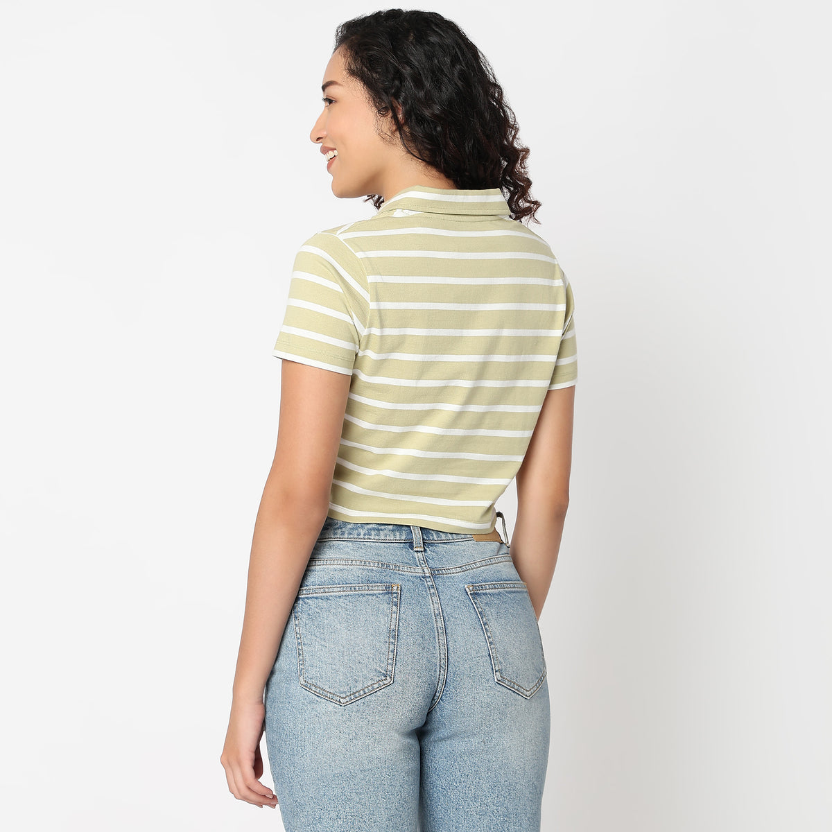 Striped Polo Neck Betty T-Shirt