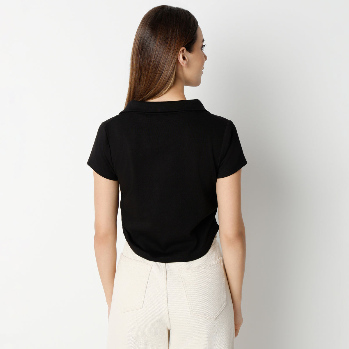 Slim Fit Solid Short Length T-Shirt