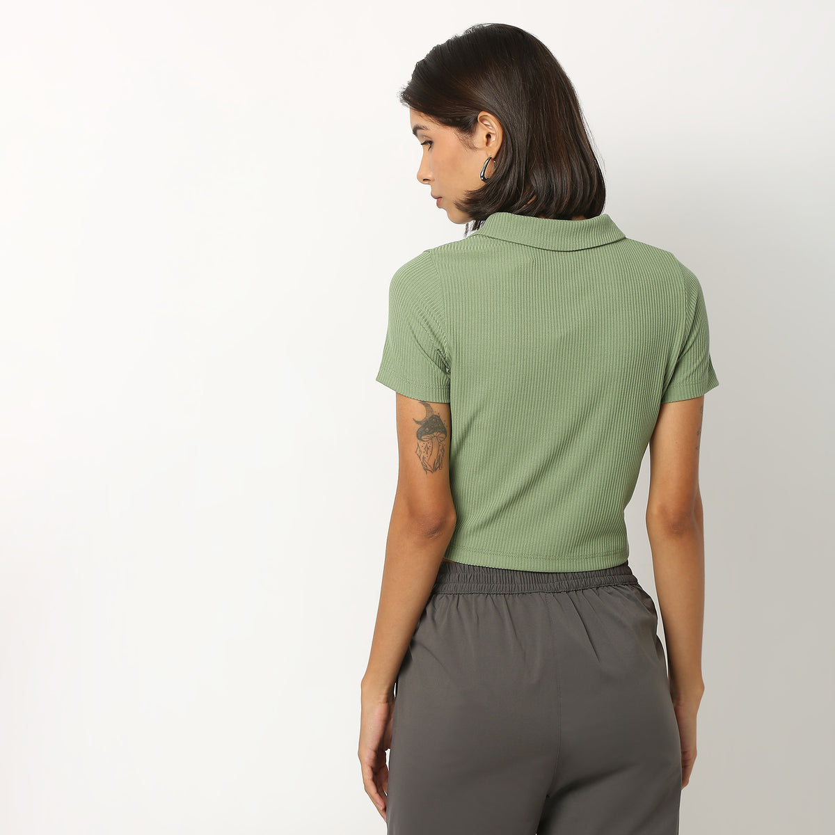 Buy Women Fitted Solid Short Sleeve T-Shirt  - Style Union