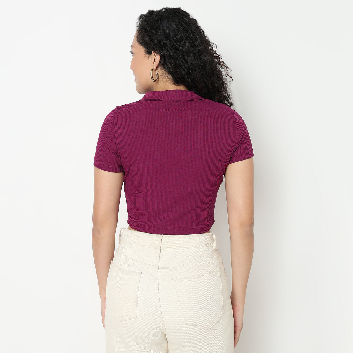 Buy Women Fitted Solid Short Sleeve T-Shirt  - Style Union