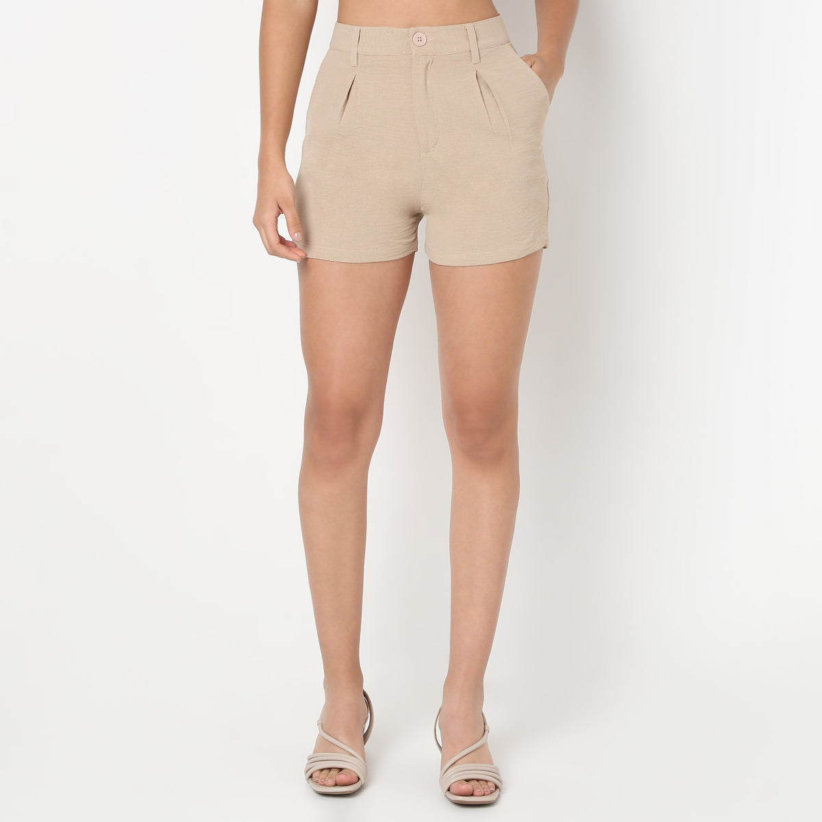Betty Shorts with Pleated Detail At Waist