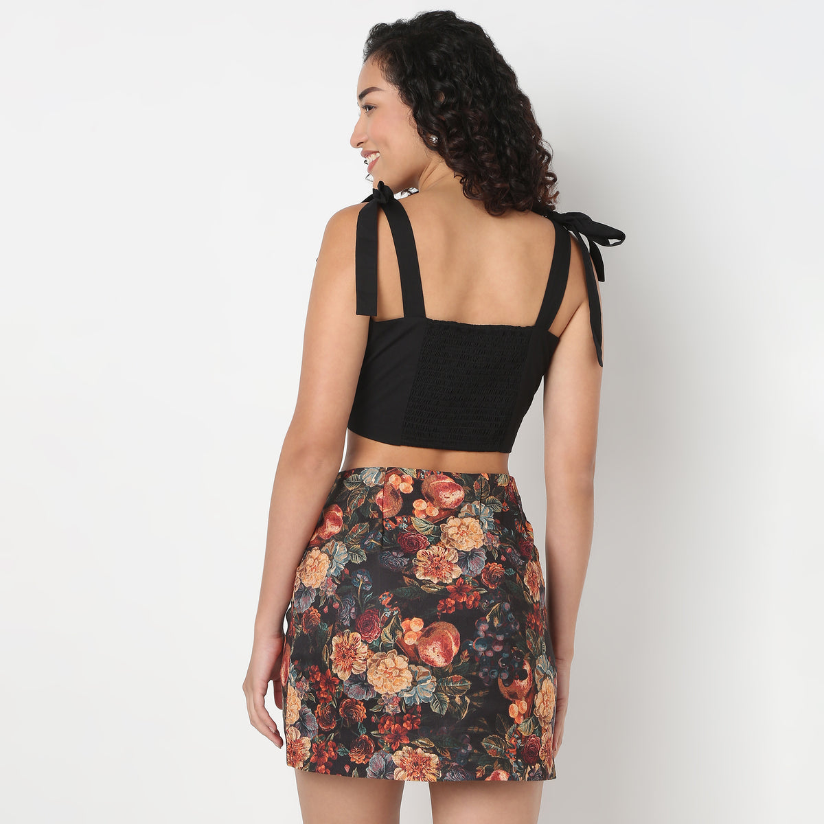 Young Women Corset Top with Floral Print.