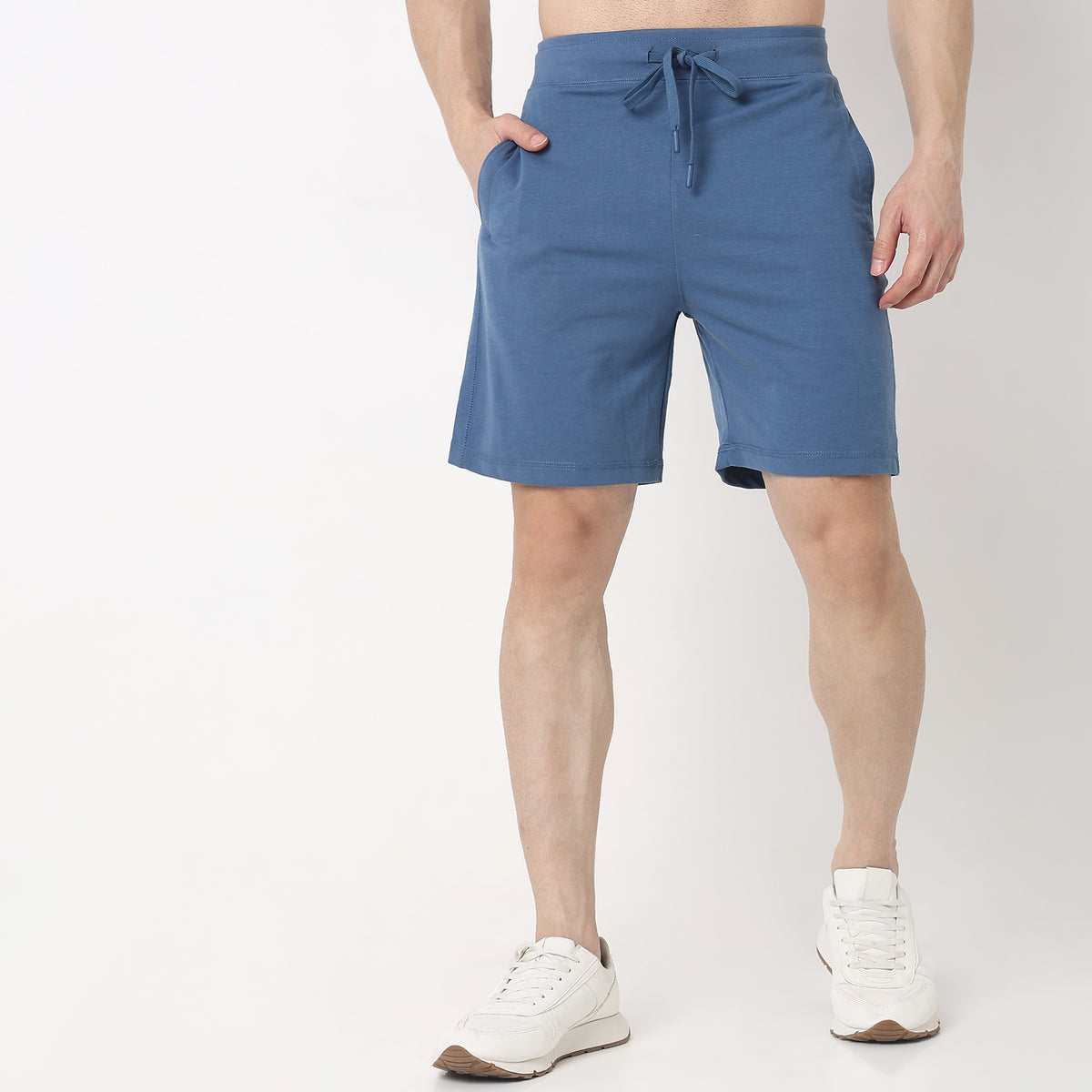 Solid Knee Length Shorts