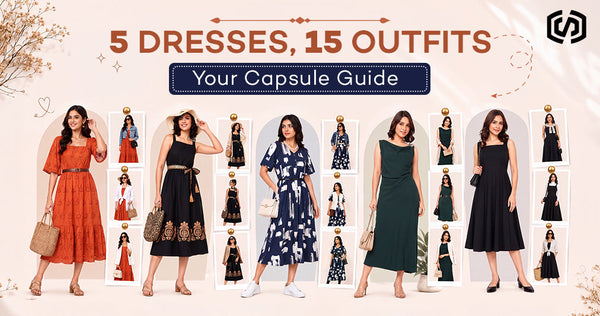 How to Build a Capsule Wardrobe with Women's Dresses in India: 5 Dresses, 15 Outfits