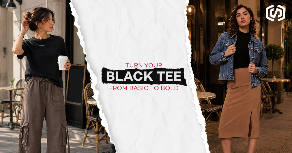 How to dress up a plain black t-shirt for a night out?