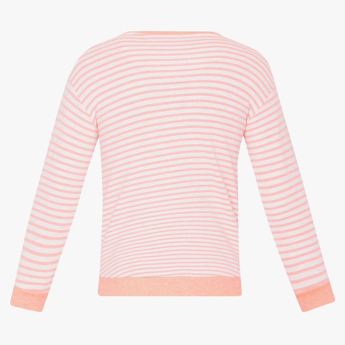 Girl Wearing Girl's Regular Fit Striped Sweat Tees