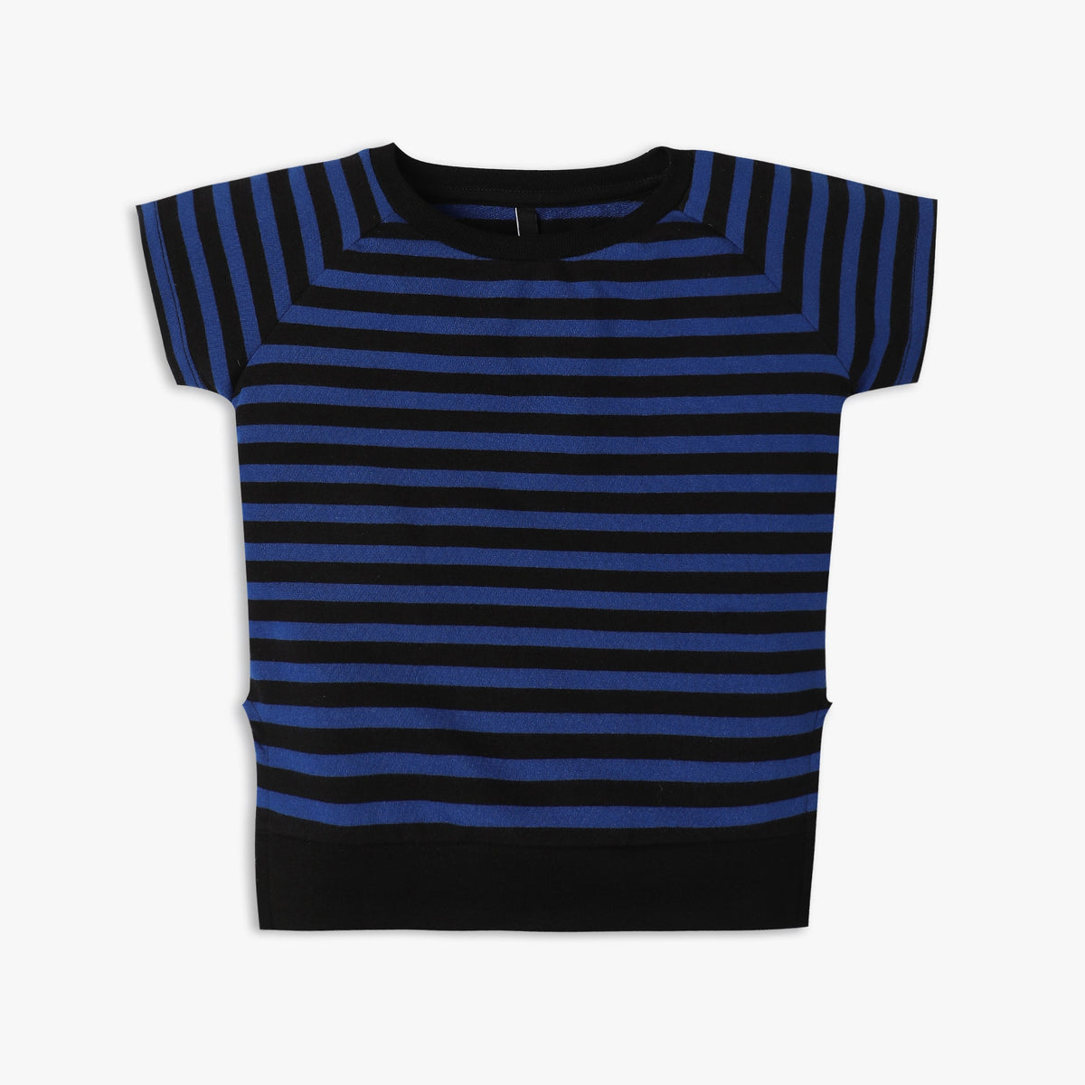 Girl Wearing Girl's Regular Fit Striped T-Shirt