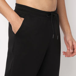 Regular Fit Solid Mid Rise Trackpants