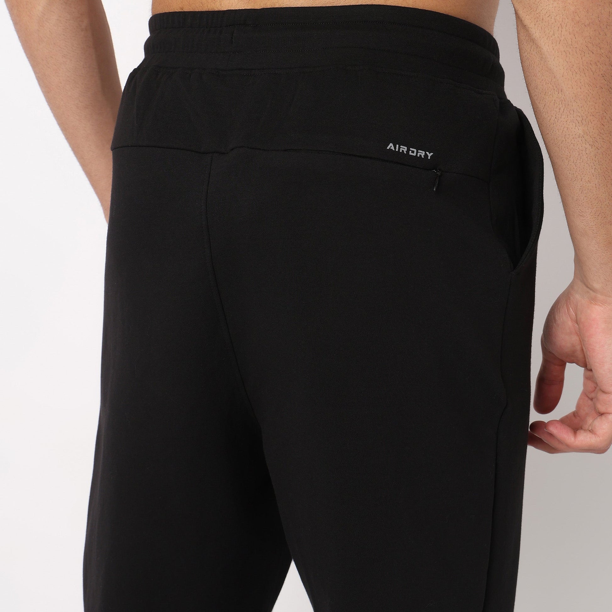 Regular Fit Solid Mid Rise Trackpants