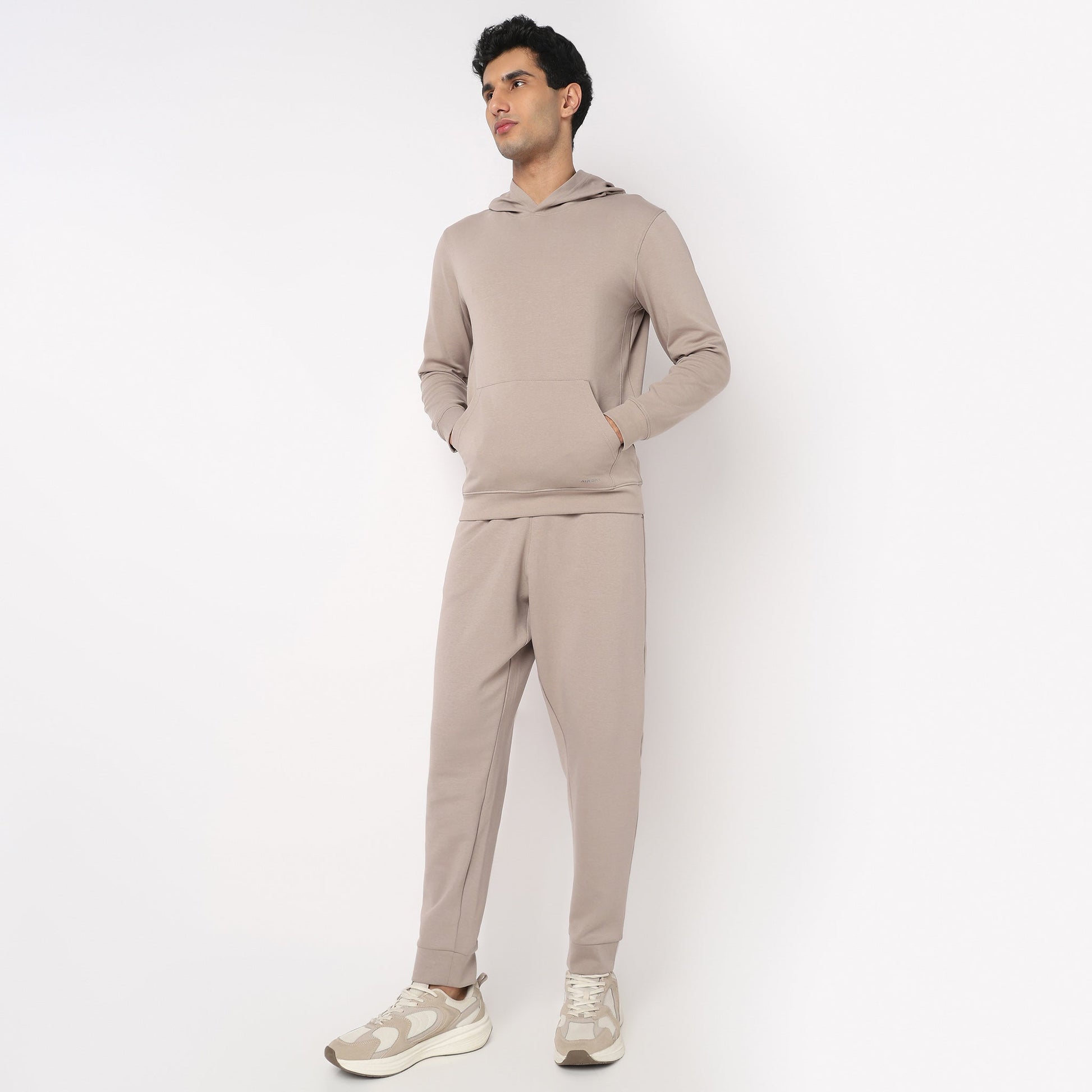 Regular Fit Solid Mid Rise Trackpants