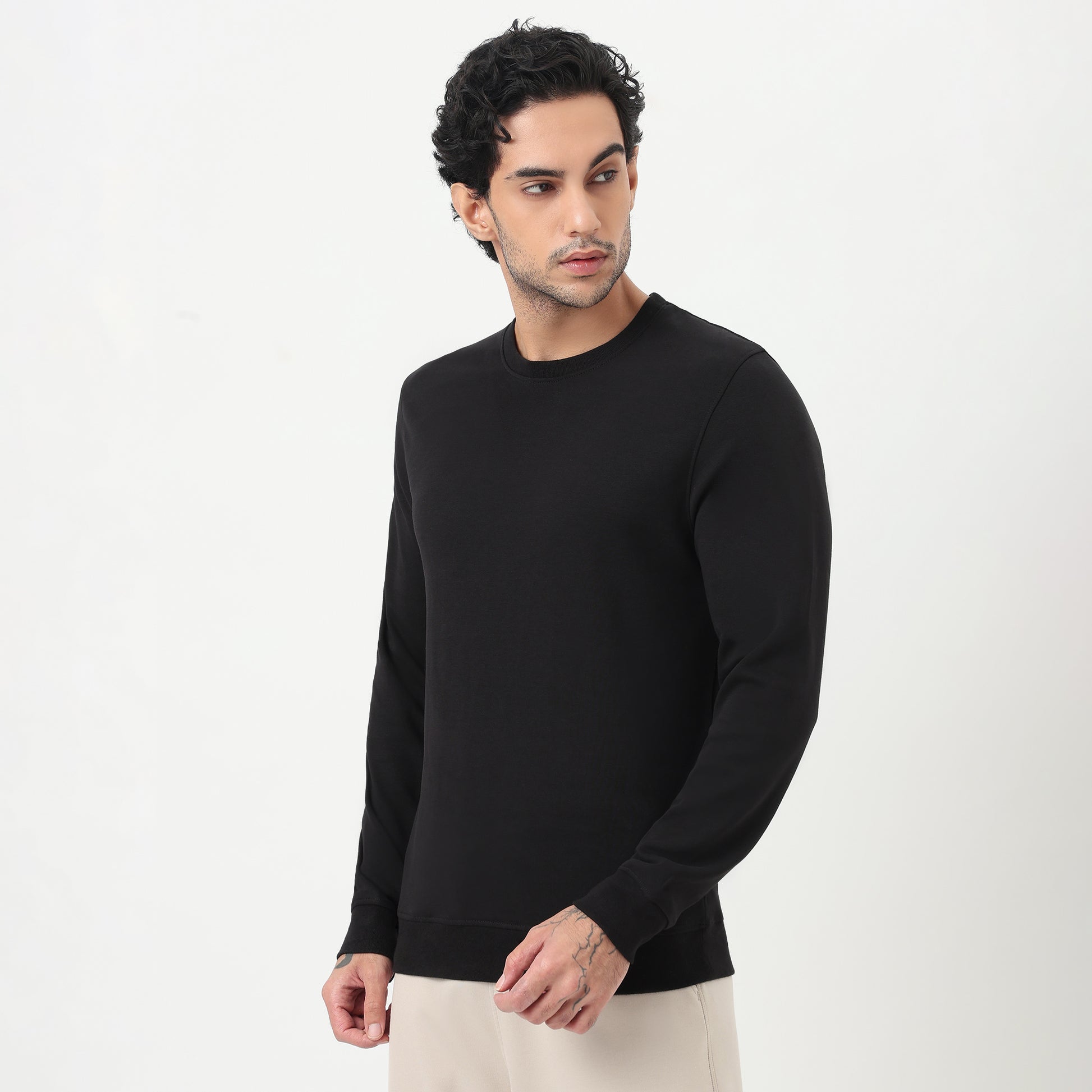 Air Dry Solid Crew Neck Sweat Tee
