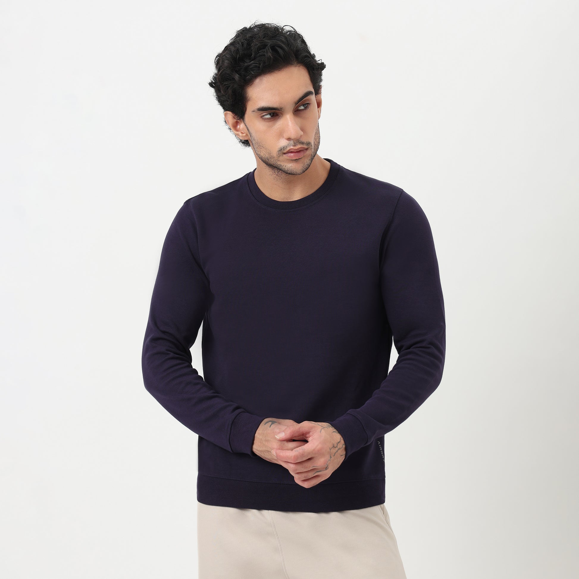 Air Dry Solid Crew Neck Sweat Tee