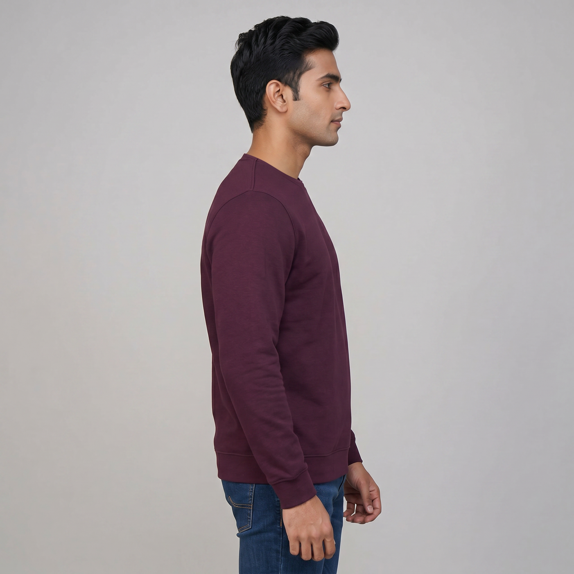 Solid Crew Neck Sweat Tee