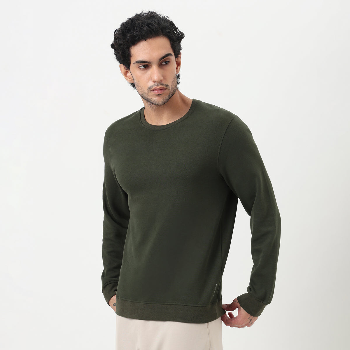 Air Dry Solid Crew Neck Sweat Tee