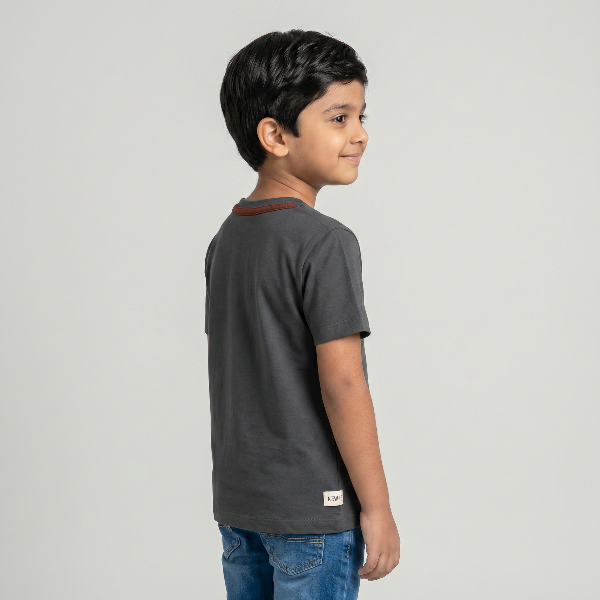 Boys Cotton Crew Neck T-Shirt