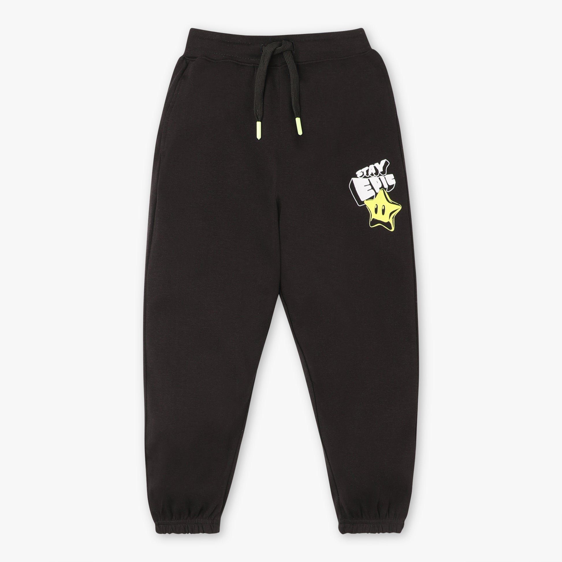 Boys Regular Fit Solid Mid Rise Trackpants