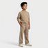 Boys Cotton Solid Mid Rise Trackpants