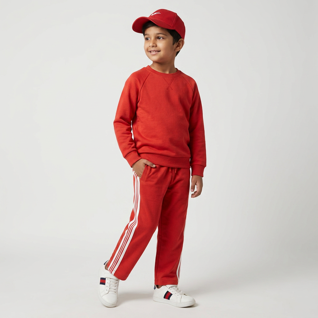 Boys Cotton Solid Mid Rise Trackpants