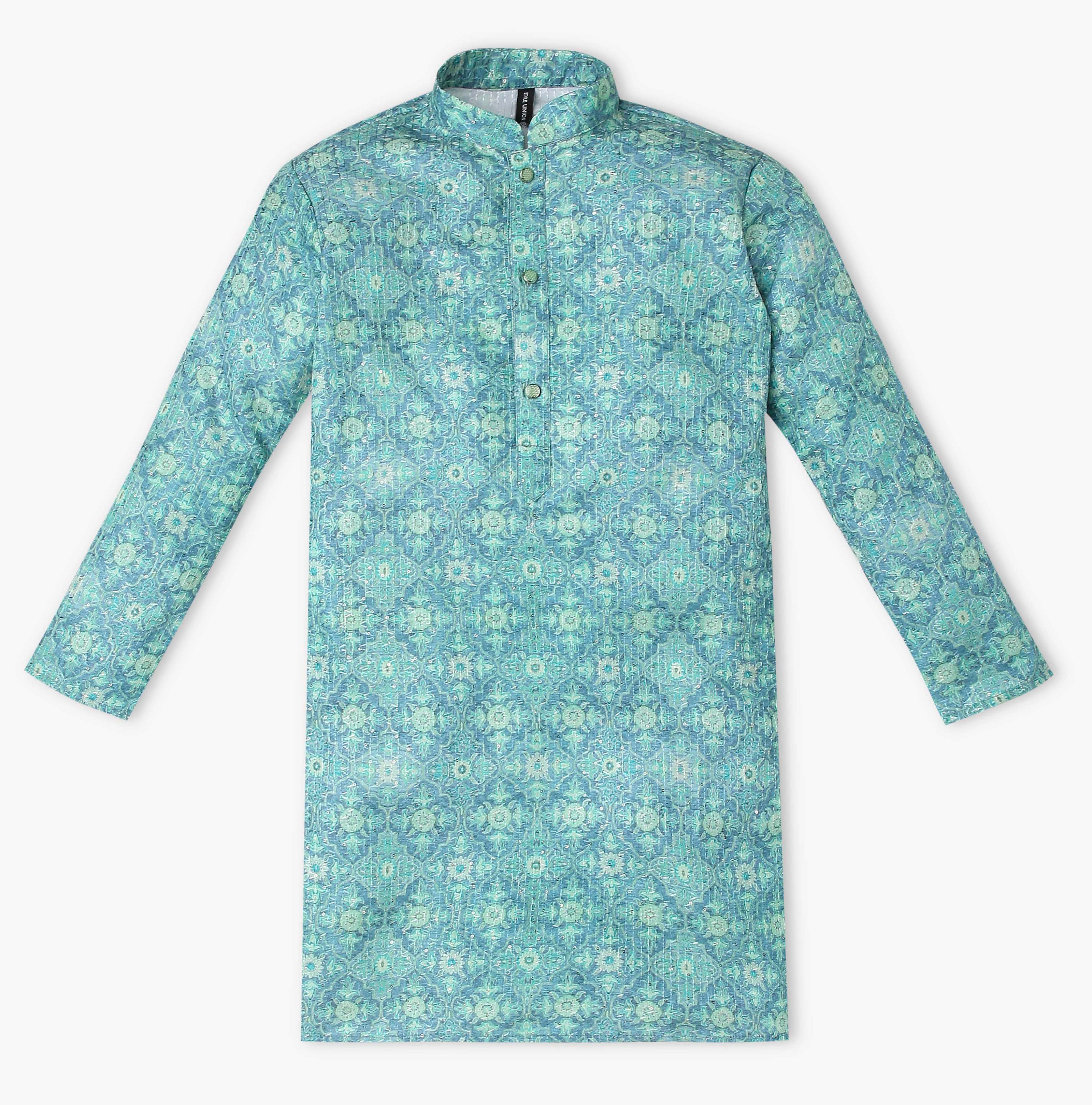 Boys Embroidered Kurta with Pant Set