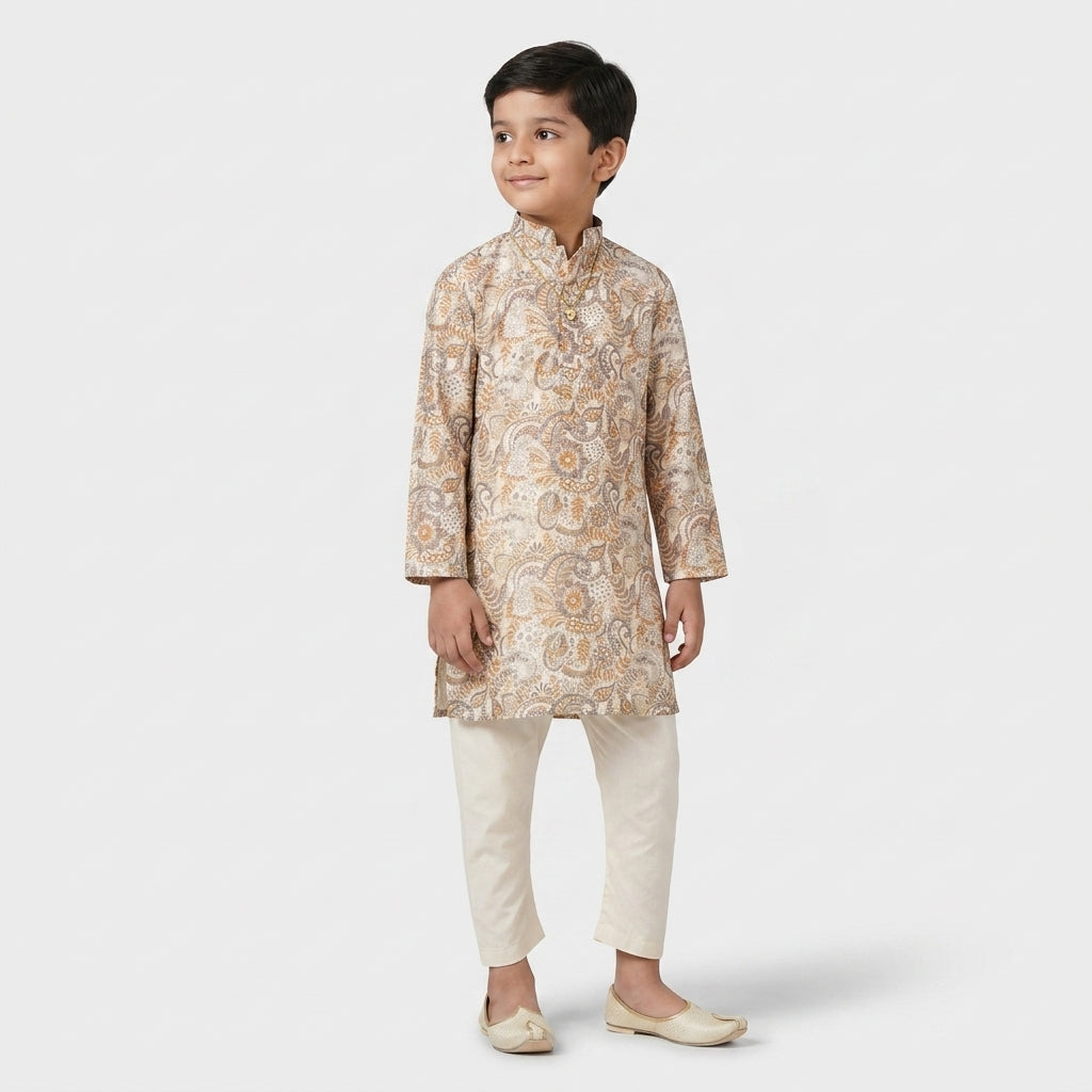 Boys Printed Kurta with Pant Sets