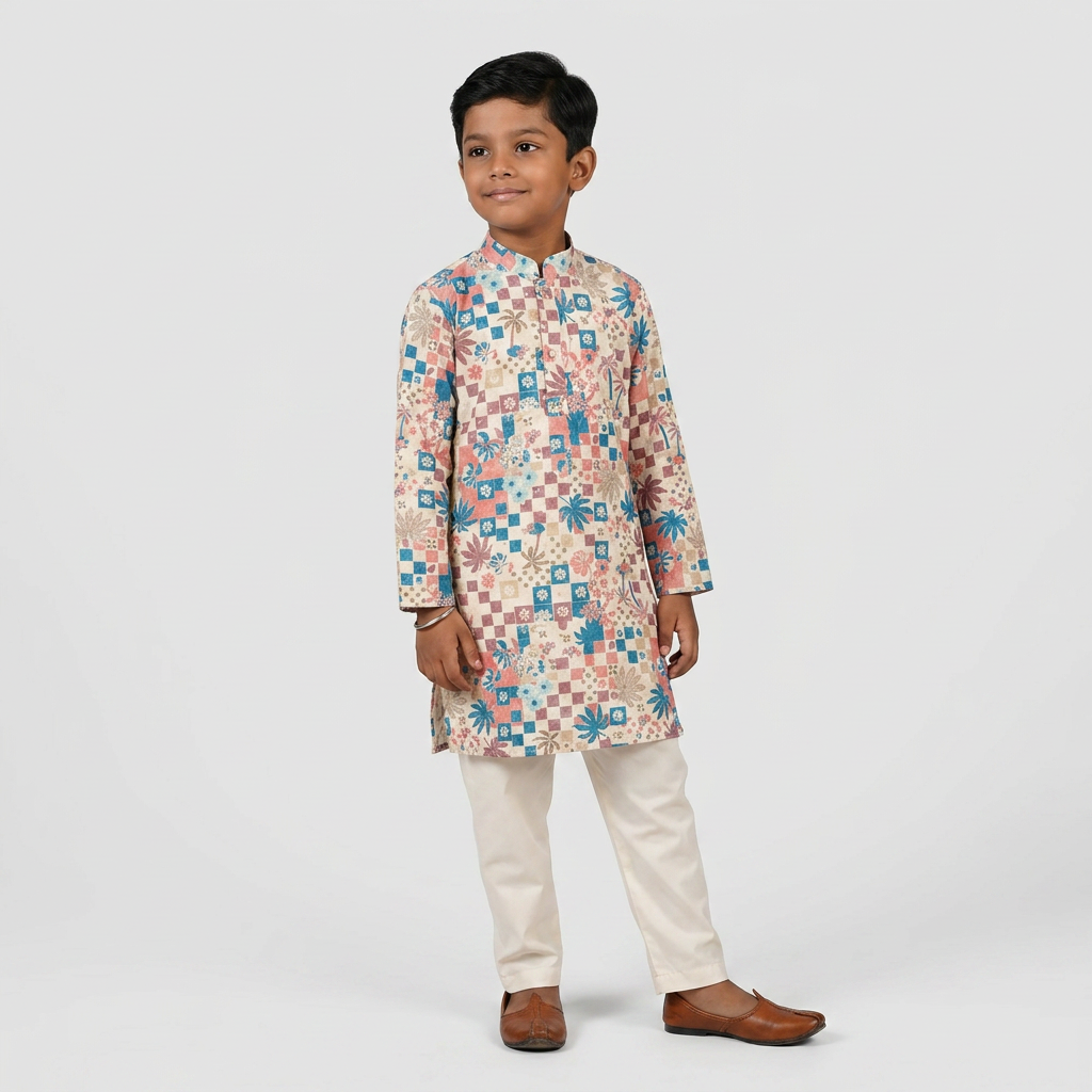 Boys Printed Kurta Set