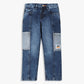 Straight Fit Indigo Boys Denim Jeans with Reversed Pocket