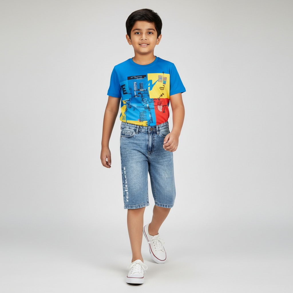 Boys Fashion Mid Rise Shorts