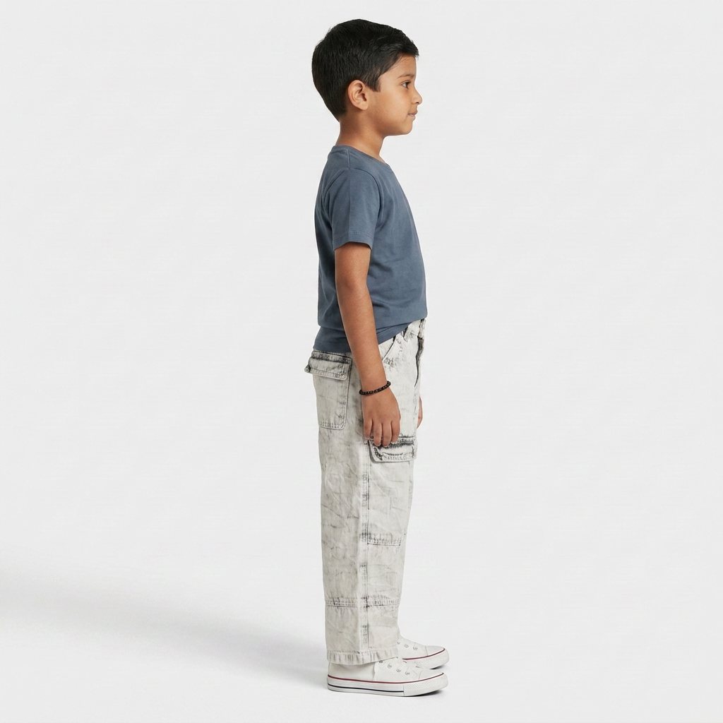 Boys Solid Baggy Fit Mid Rise Jeans