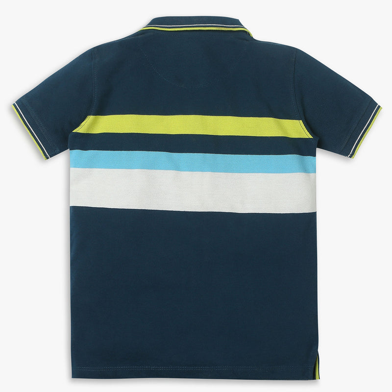 Boys Regular Fit Striped Polo T-Shirt