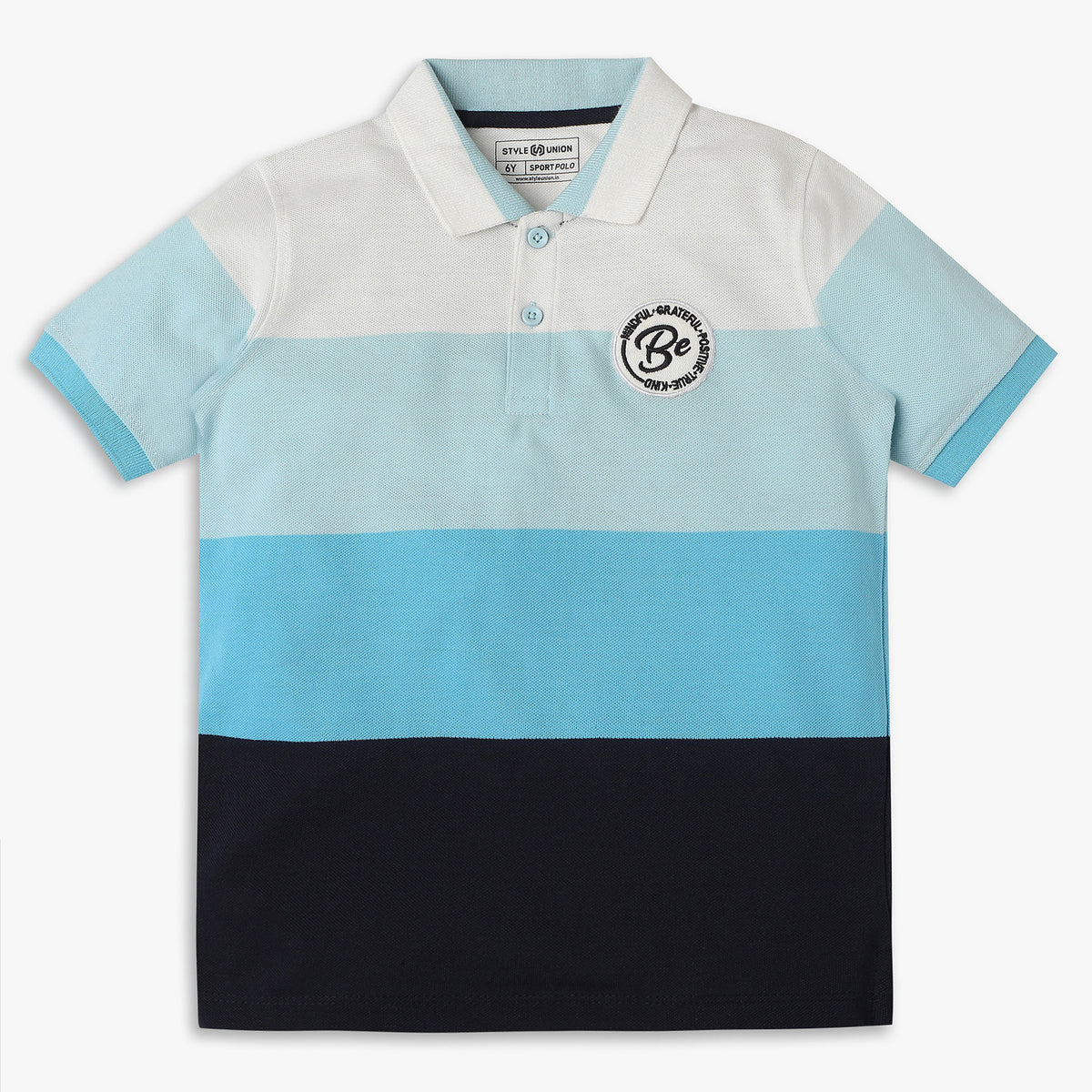 Boys Regular Fit Striped Polo T-Shirt