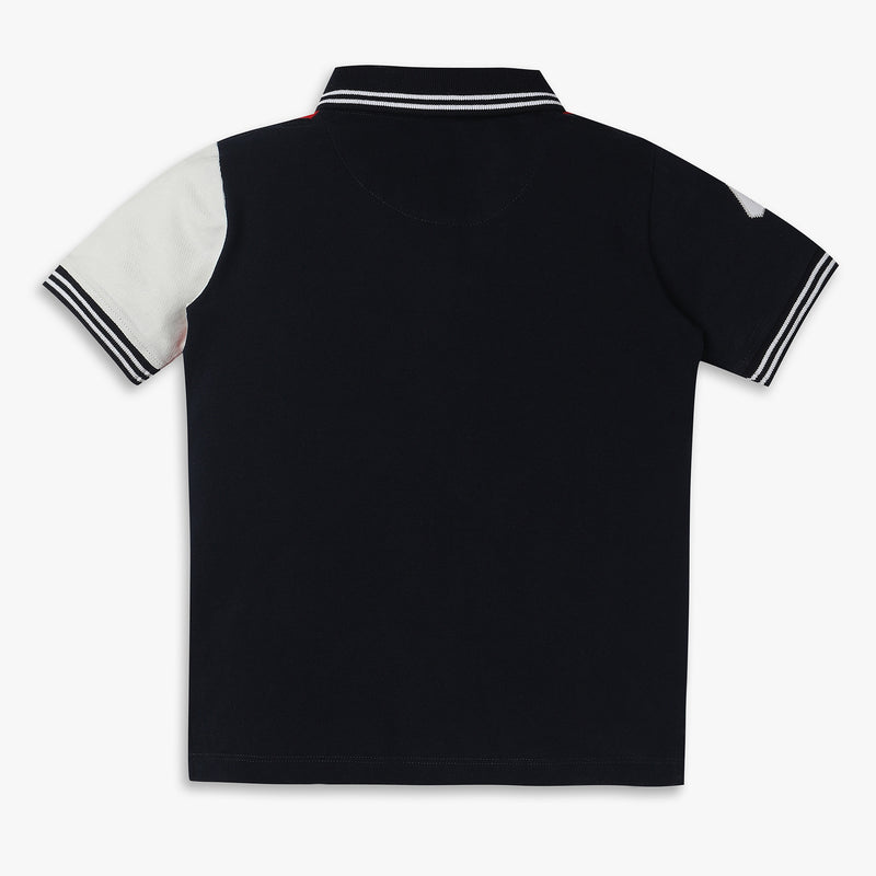 Boys Regular Fit Cut and Sew Polo T-Shirt