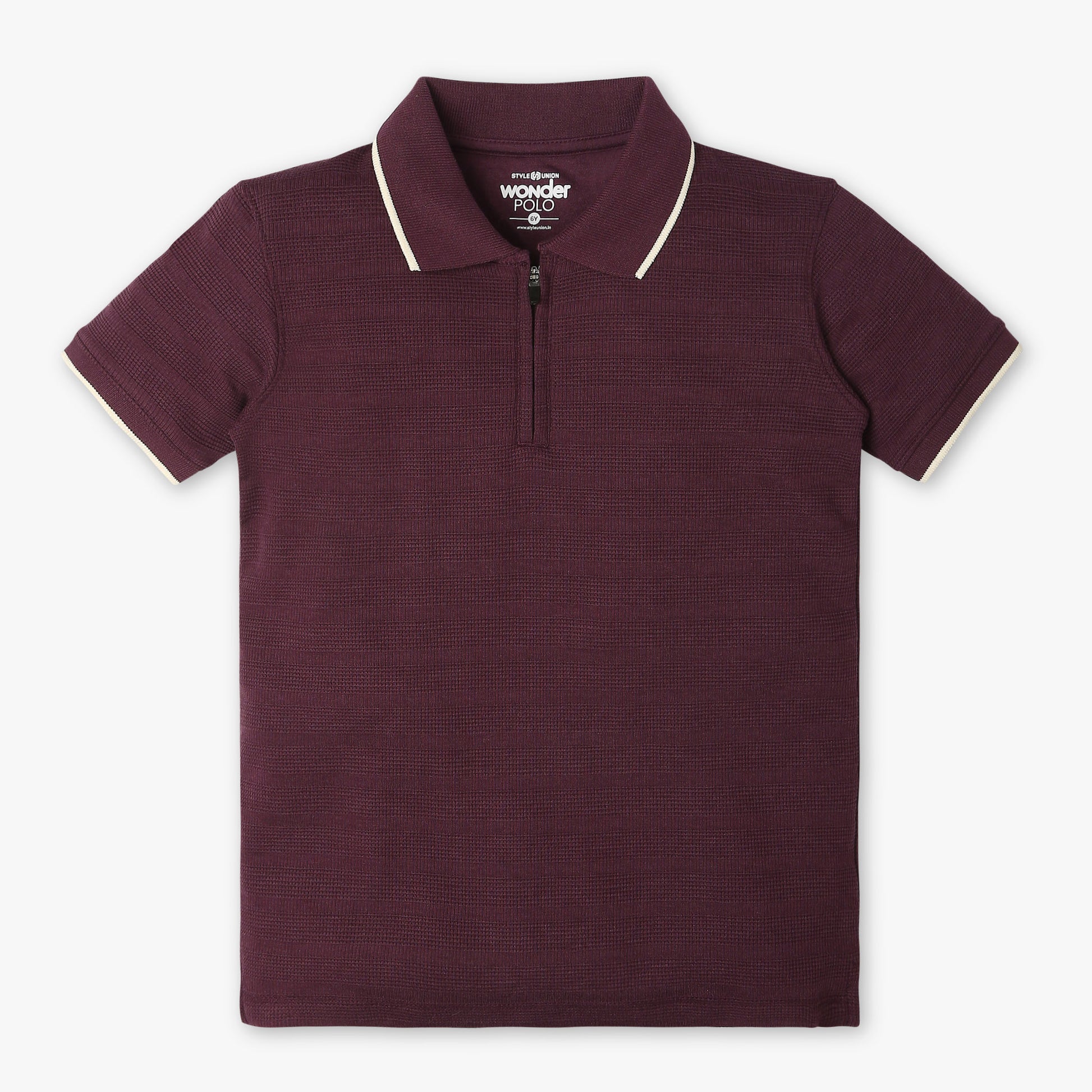 Boys Regular Fit Solid Polo Neck Half Sleeve Polo T-Shirt