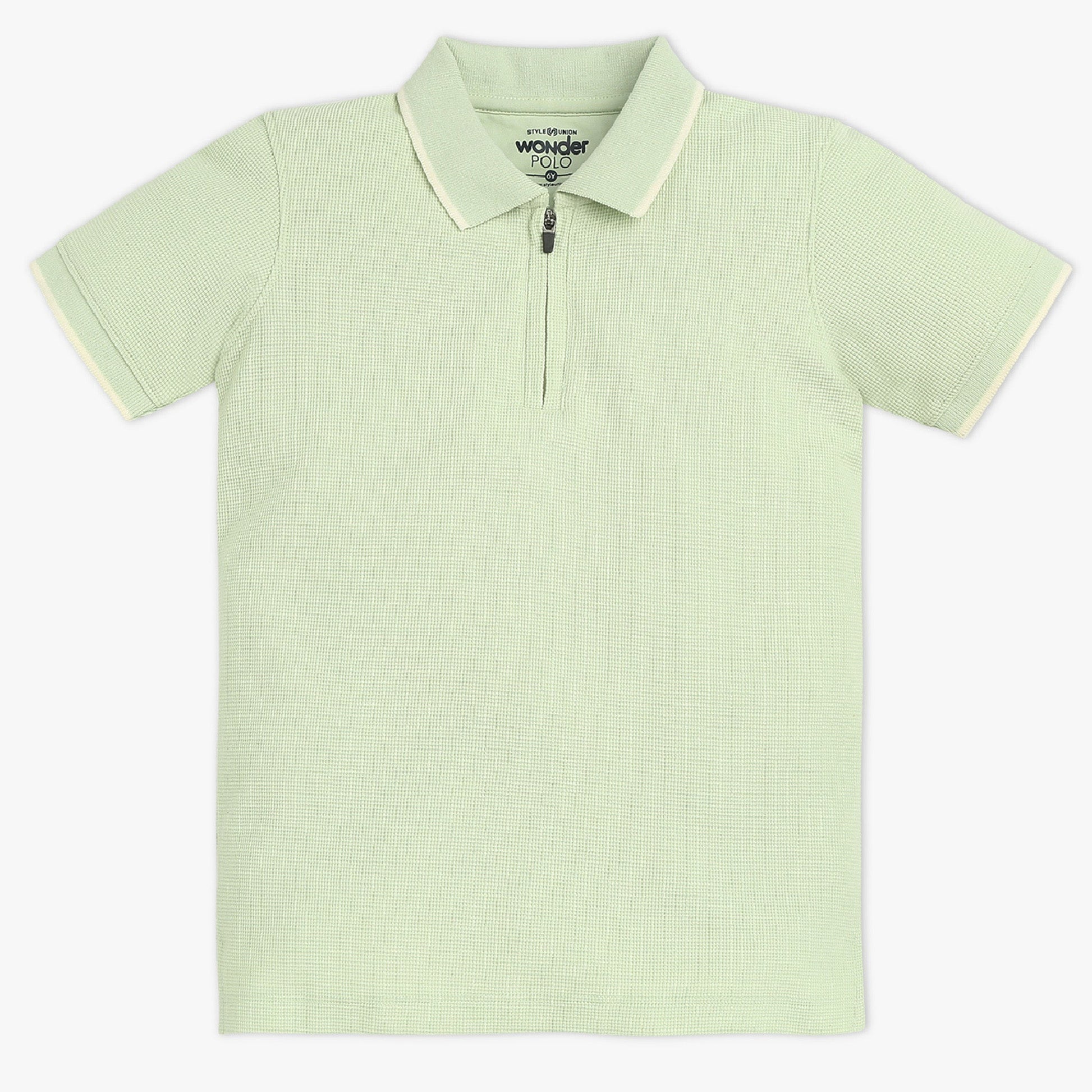 Boys Solid Polo Neck Wonder Reverse T-Shirt