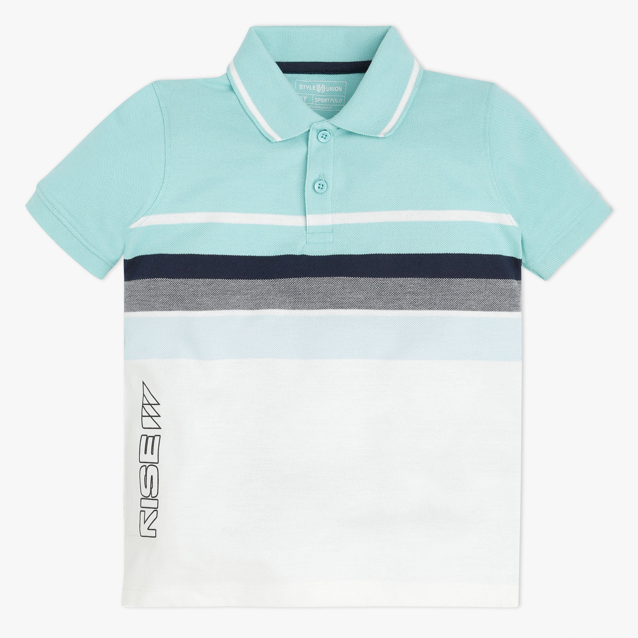 Boys Striped Polo Neck Sports Yarn T-Shirt